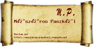 Mészáros Paszkál névjegykártya