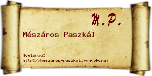 Mészáros Paszkál névjegykártya