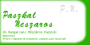 paszkal meszaros business card
